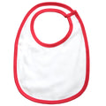 White-Red - Front - Babybugz Baby Single Layer Bib