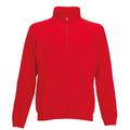 Red - Front - Fruit of the Loom Mens Classic 80-20 Zip Neck Sweatshirt