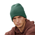 Marine Green - Side - Beechfield Unisex Adult Cuffed Oversized Beanie