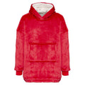 Solid Red - Front - Ribbon Childrens-Kids Sherpa Reversible Oversized Hoodie