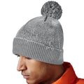 Heather Grey - Back - Beechfield Water Repellent Heather Beanie