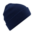 Oxford Navy - Front - Beechfield Unisex Adult Waffle Organic Cotton Beanie