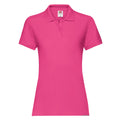 Fuchsia - Back - Fruit of the Loom Womens-Ladies Premium Polo Shirt