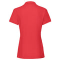 Red - Back - Fruit of the Loom Womens-Ladies Premium Polo Shirt