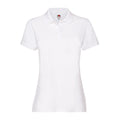 White - Front - Fruit of the Loom Womens-Ladies Premium Polo Shirt