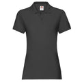 Black - Front - Fruit of the Loom Womens-Ladies Premium Polo Shirt