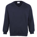 Navy - Front - Maddins Childrens Unisex Coloursure V-Neck Sweatshirt - Schoolwear