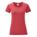 Heather Red - Front - Fruit of the Loom Womens-Ladies Iconic Heather T-Shirt