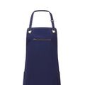 Navy-Camel - Back - Premier Unisex Adult Barley Sustainable Contrast Stitching Full Apron