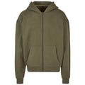 Olive - Front - Build Your Brand Mens Ultra Heavyweight Full Zip Hoodie