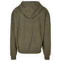 Olive - Back - Build Your Brand Mens Ultra Heavyweight Full Zip Hoodie