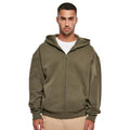 Olive - Lifestyle - Build Your Brand Mens Ultra Heavyweight Full Zip Hoodie
