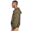 Olive - Close up - Build Your Brand Mens Ultra Heavyweight Full Zip Hoodie