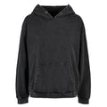 Black - Front - Build Your Brand Womens-Ladies Acid Wash Oversized Hoodie