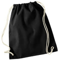 Black - Front - Westford Mill Recycled Cotton Drawstring Bag