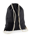 Black - Back - Westford Mill Recycled Cotton Drawstring Bag