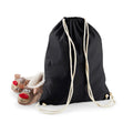 Black - Side - Westford Mill Recycled Cotton Drawstring Bag