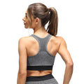 Black - Back - TriDri Womens-Ladies Sculpted Melange Seamless 3D Sports Bra