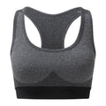 Black - Front - TriDri Womens-Ladies Sculpted Melange Seamless 3D Sports Bra