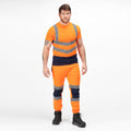 Orange-Navy - Back - Regatta Mens Pro Hi-Vis Short-Sleeved T-Shirt