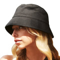 Black - Side - Beechfield Unisex Adult Organic Cotton Bucket Hat