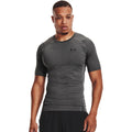 Carbon Heather-Black - Side - Under Armour Mens Raglan Compression Shirt