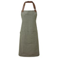 Moss - Front - Premier Unisex Adult Annex Oxford Faux Leather Bibbed Full Apron