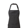 Black - Back - Premier Unisex Adult Annex Oxford Faux Leather Bibbed Full Apron