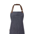 Navy - Back - Premier Unisex Adult Annex Oxford Faux Leather Bibbed Full Apron