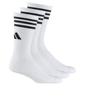 White - Back - Adidas Mens Contrast Striped Crew Socks (Pack of 3)