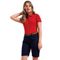 Navy - Side - Premier Womens-Ladies Chino Shorts