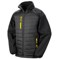 Black-Yellow - Front - Result Unisex Adult Compass Softshell Padded Jacket