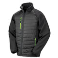 Black-Lime - Front - Result Unisex Adult Compass Softshell Padded Jacket