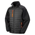 Black-Orange - Front - Result Unisex Adult Compass Softshell Padded Jacket