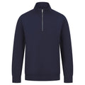 Navy - Front - Henbury Unisex Adult Sustainable Quarter Zip Sweatshirt