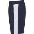 Navy-White - Side - Finden & Hales Mens Knitted Pocket Shorts