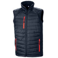 Black-Red - Front - Result Genuine Recycled Unisex Adult Compass Softshell Padded Gilet