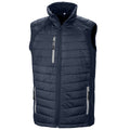 Navy-Grey - Front - Result Genuine Recycled Unisex Adult Compass Softshell Padded Gilet