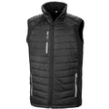 Black-Grey - Front - Result Genuine Recycled Unisex Adult Compass Softshell Padded Gilet