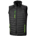 Black-Lime - Front - Result Genuine Recycled Unisex Adult Compass Softshell Padded Gilet