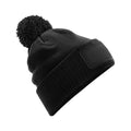 Black-Graphite Grey - Front - Beechfield Unisex Adult Snowstar Patch Beanie