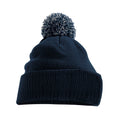 French Navy-Light Grey - Back - Beechfield Unisex Adult Snowstar Patch Beanie