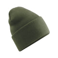 Olive Green - Front - Beechfield Unisex Adult Original Turned Up Cuff Beanie