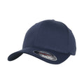 Navy - Front - Yupoong Unisex Adult Flexfit Organic Cotton Baseball Cap