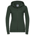 Bottle Green - Front - Russell Womens-Ladies Authentic Full Zip Hoodie