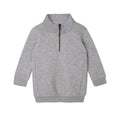 Heather Grey Melange - Front - Babybugz Baby Quarter Zip Sweatshirt