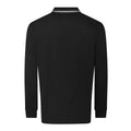 Deep Black-White - Back - Awdis Mens Tipped Long-Sleeved Polo Shirt