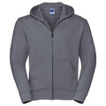 Convoy Grey - Front - Russell Mens Authentic Full Zip Hoodie