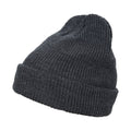 Dark Grey - Front - Flexfit Unisex Adult Knitted Long Beanie