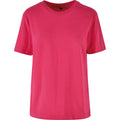 Hibiscus Pink - Front - Build Your Brand Womens-Ladies Oversized T-Shirt